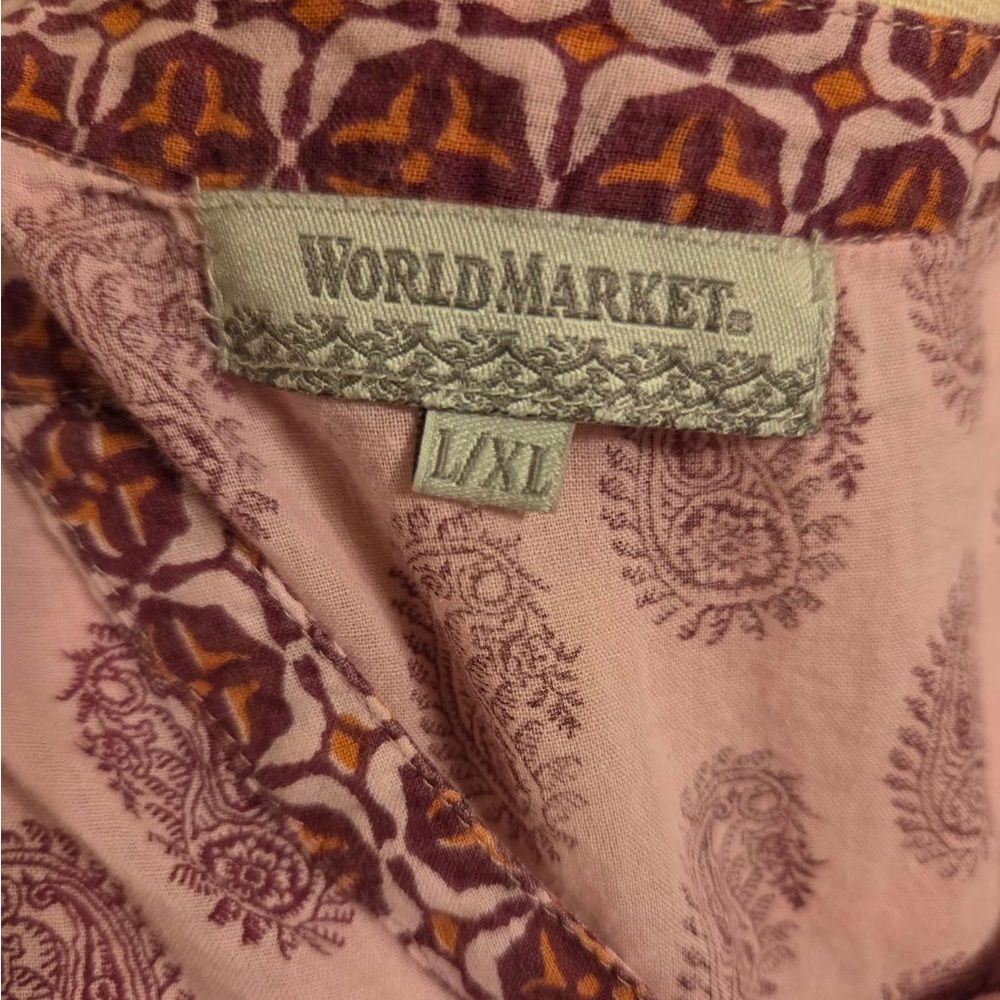 Cost Plus World Market Lavender Paisley V-Neck Tunic - Picture 2 of 5